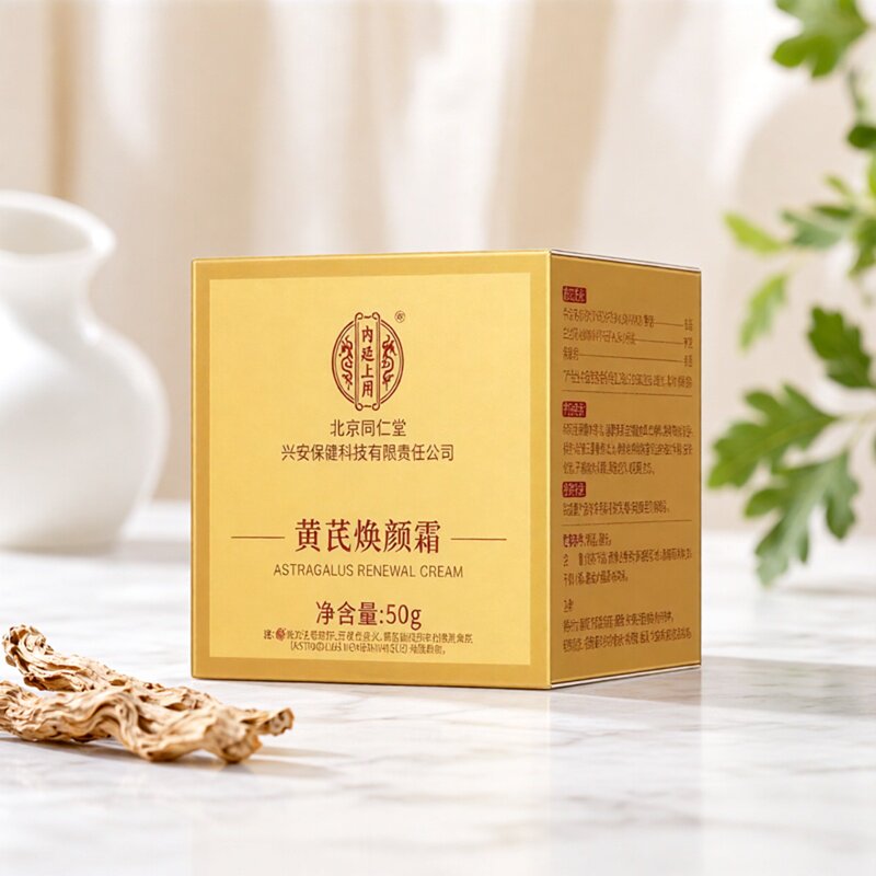北京同仁堂内廷上用黄芪焕颜霜滋润肌肤补水保护淡化亮肤清洁泥膜图片