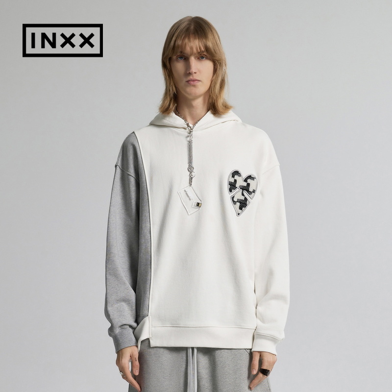 撞色套头卫衣INXX连帽