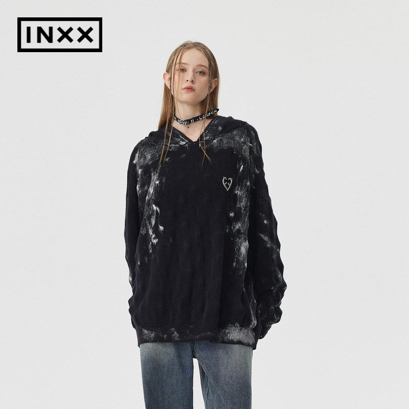 【INXX】APYD潮牌新品海胆感连帽针织衫男女同款毛衣APE4060880