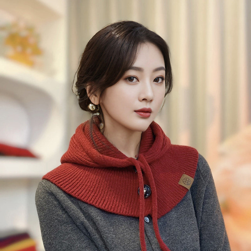 巴拉克拉法帽子围巾女冬季保暖披肩连帽围脖一体情侣护耳毛线针织