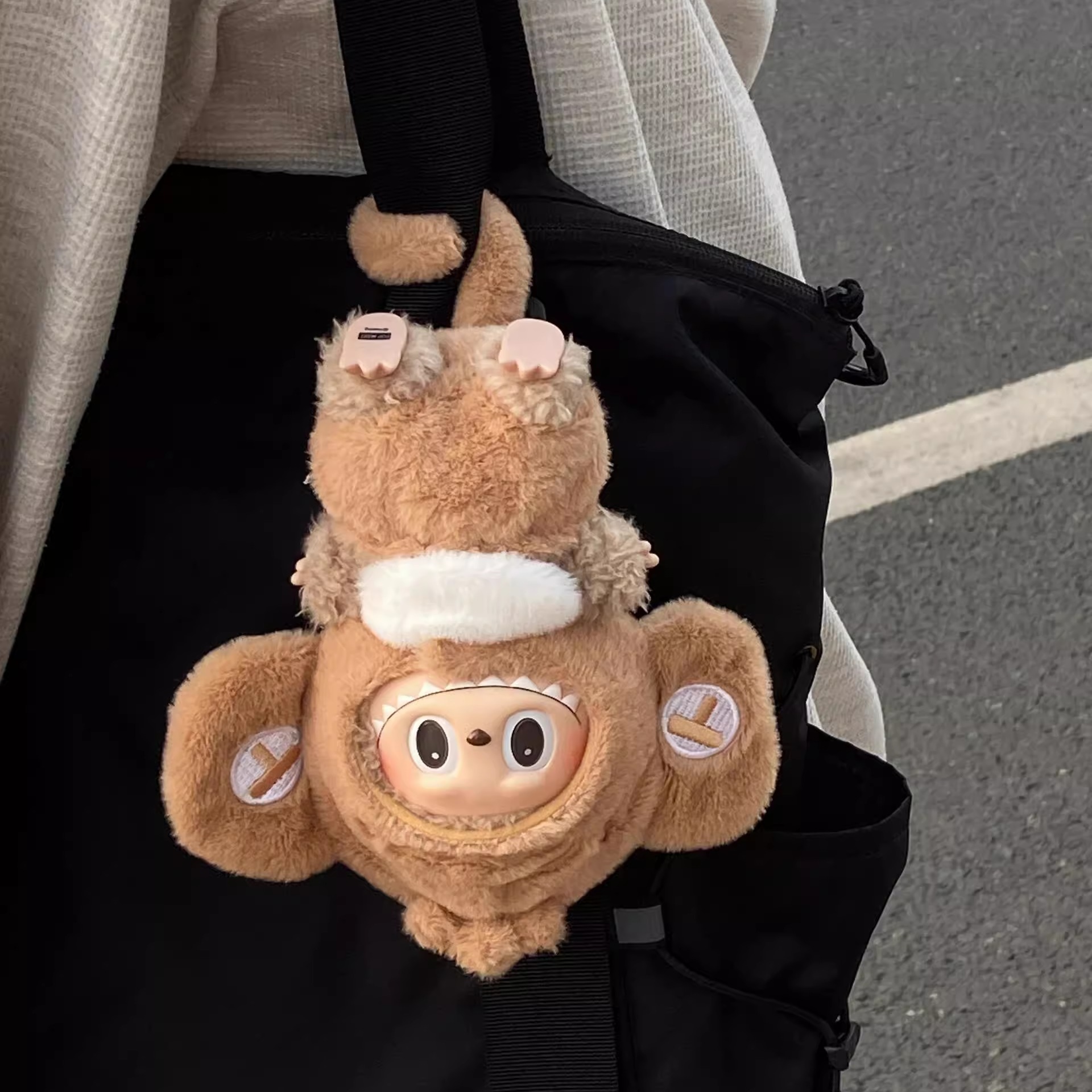 小猴子labubu娃衣一代二代搪胶公仔玩偶可爱毛绒拉布布衣服套装