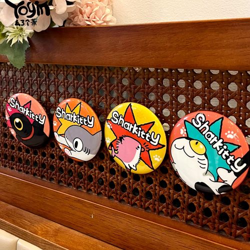 鲨猫徽章胸针限定吧唧