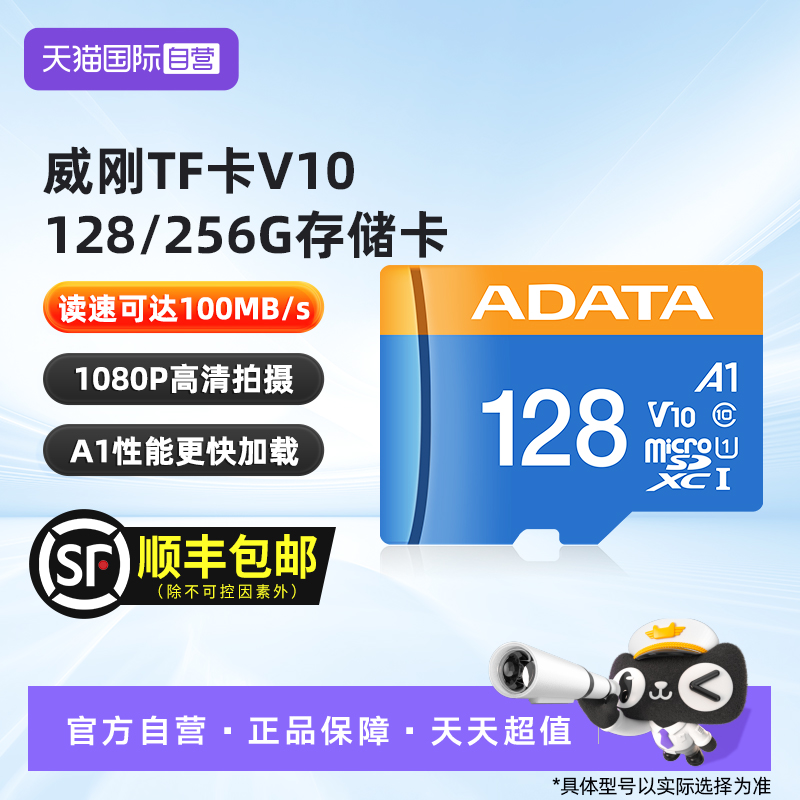 【自营】威刚TF卡V10 128/256G存储卡监控行车记录仪手机相机内存