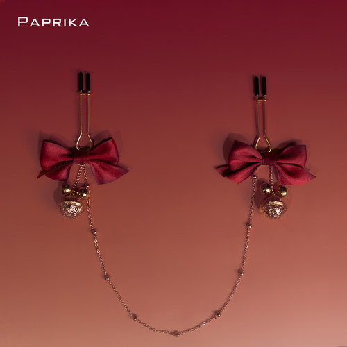 蝴蝶结铃铛真皮小夹子