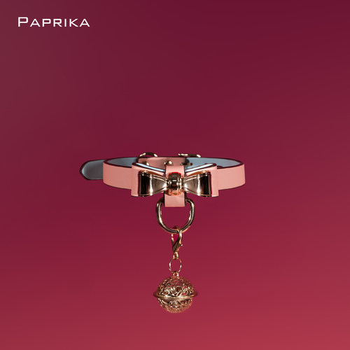 蝴蝶结项圈定制刻字亚文化choker甜美粉色金属k9颈带