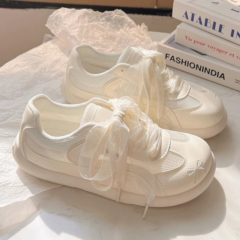 夏季透气网面小白鞋女2026新款芭蕾风德训鞋软底不累脚板鞋帆布鞋