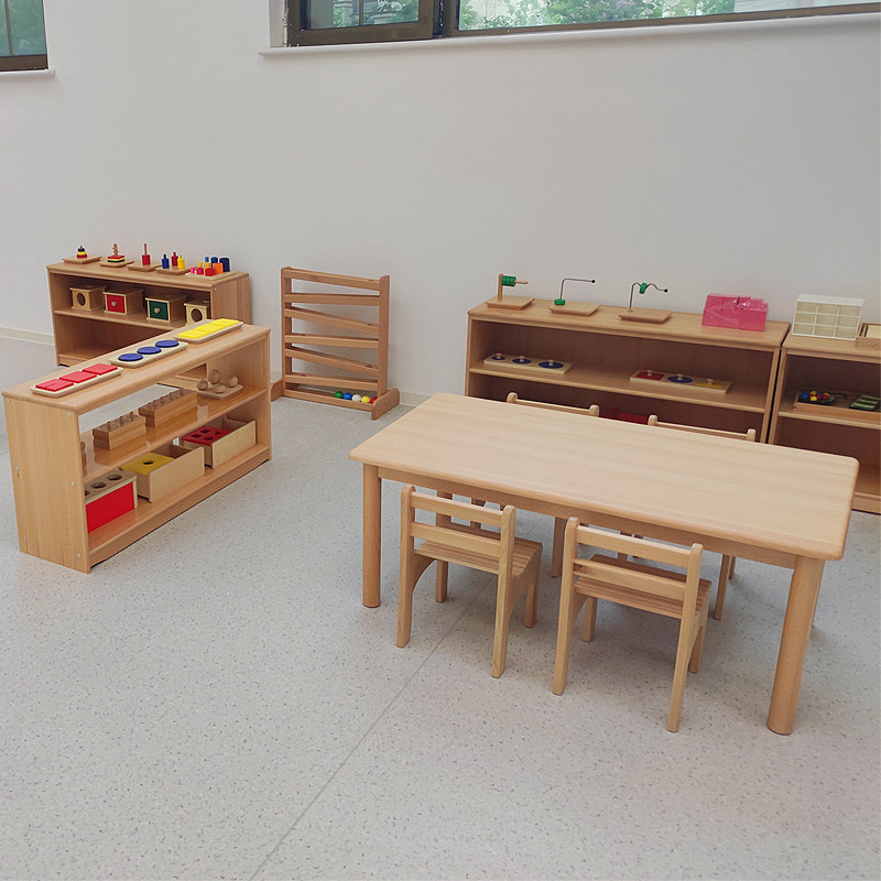 幼儿园早教蒙氏教具柜榉木实木玩具架儿童置物储物收纳架区角柜