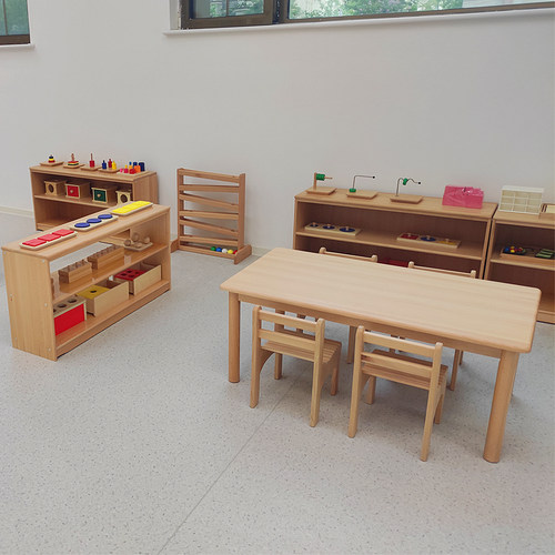 蒙氏幼儿园榉木教具柜高端实木