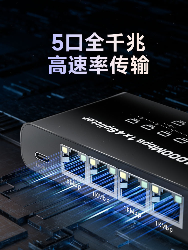 三分之一同时互联网接入千兆分配器家庭网络电缆宽带分配器网络分