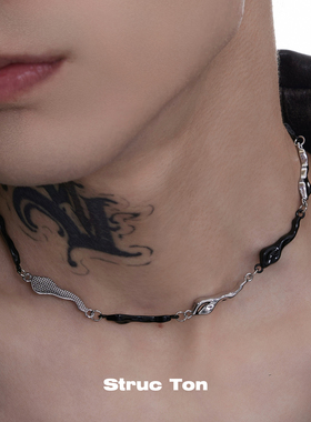 欧美嘻哈绸带装饰冷淡风ins项链