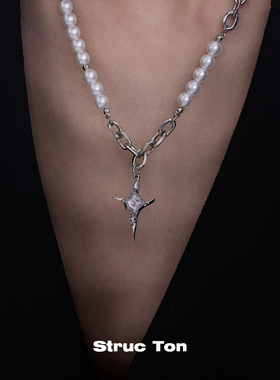 StrucTon宝石镶嵌珍珠串链钛钢