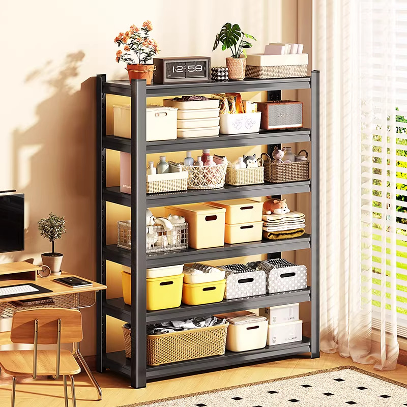 家用货架置物架多层收纳架落地杂物架仓库阳台厨房碳钢金属储物架