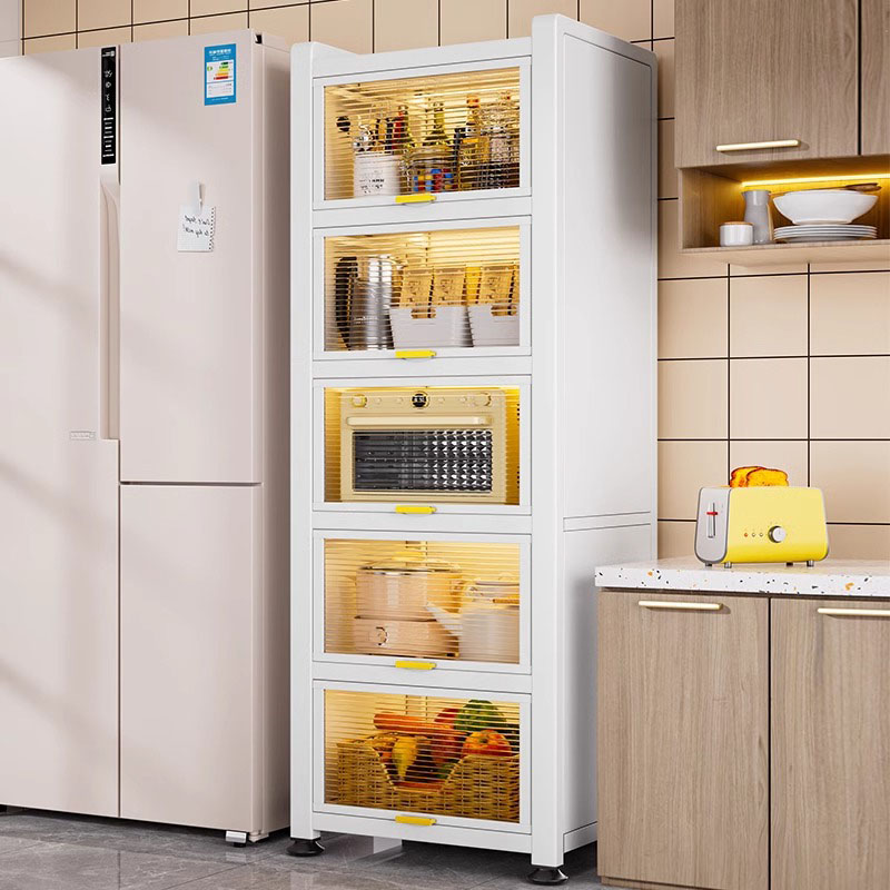 厨房置物架夹缝款落地多层收纳柜子多功能储物柜微波炉橱柜餐边柜