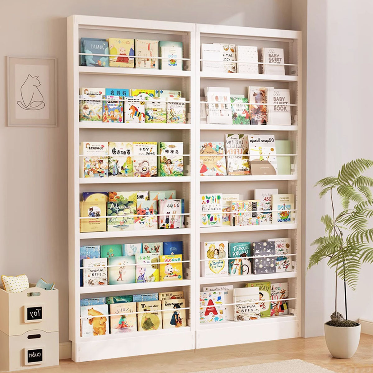 极窄书架置物架落地多层家用简易书柜客厅收纳铁架子钢制学生书橱