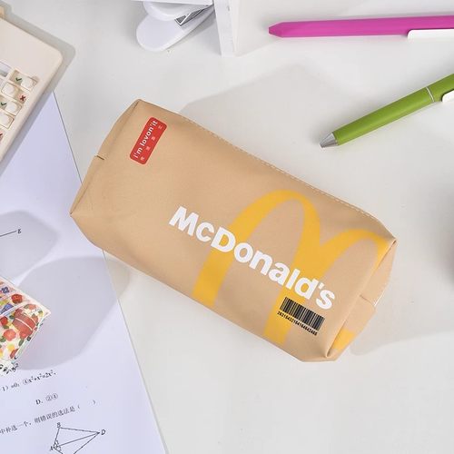 麦门创意文具收纳盒可爱皮革防水大容量学生笔袋小众文创铅笔盒男