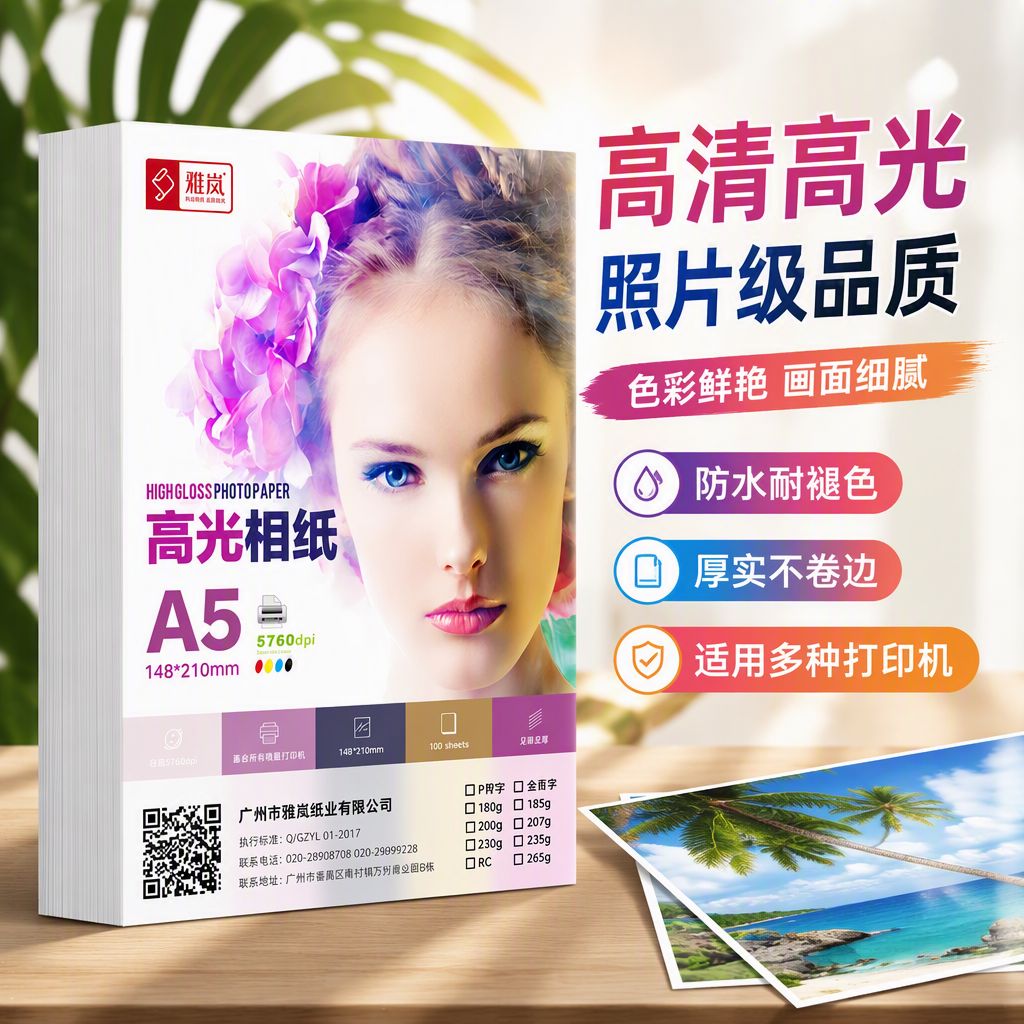 相纸6寸照片纸A4照相像纸5寸7寸8寸10寸3R4R5R家用相册纸A3A5A6喷墨打印机专用高光相片纸180克200g230g240g