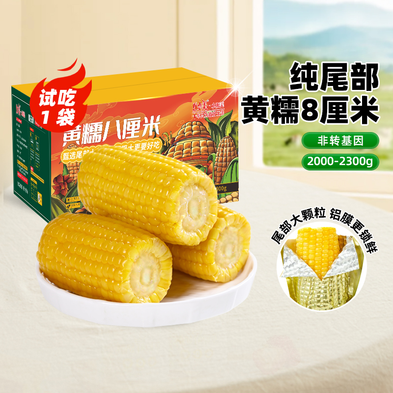 灶小美玉米段新鲜糯玉米真空装新鲜新玉米早餐低脂粗粮黏糯玉米棒