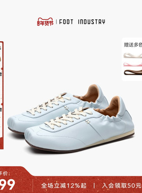 足下工业 FOOT INDUSTRY「2025新款」方头芭蕾舞德训女鞋浅天蓝