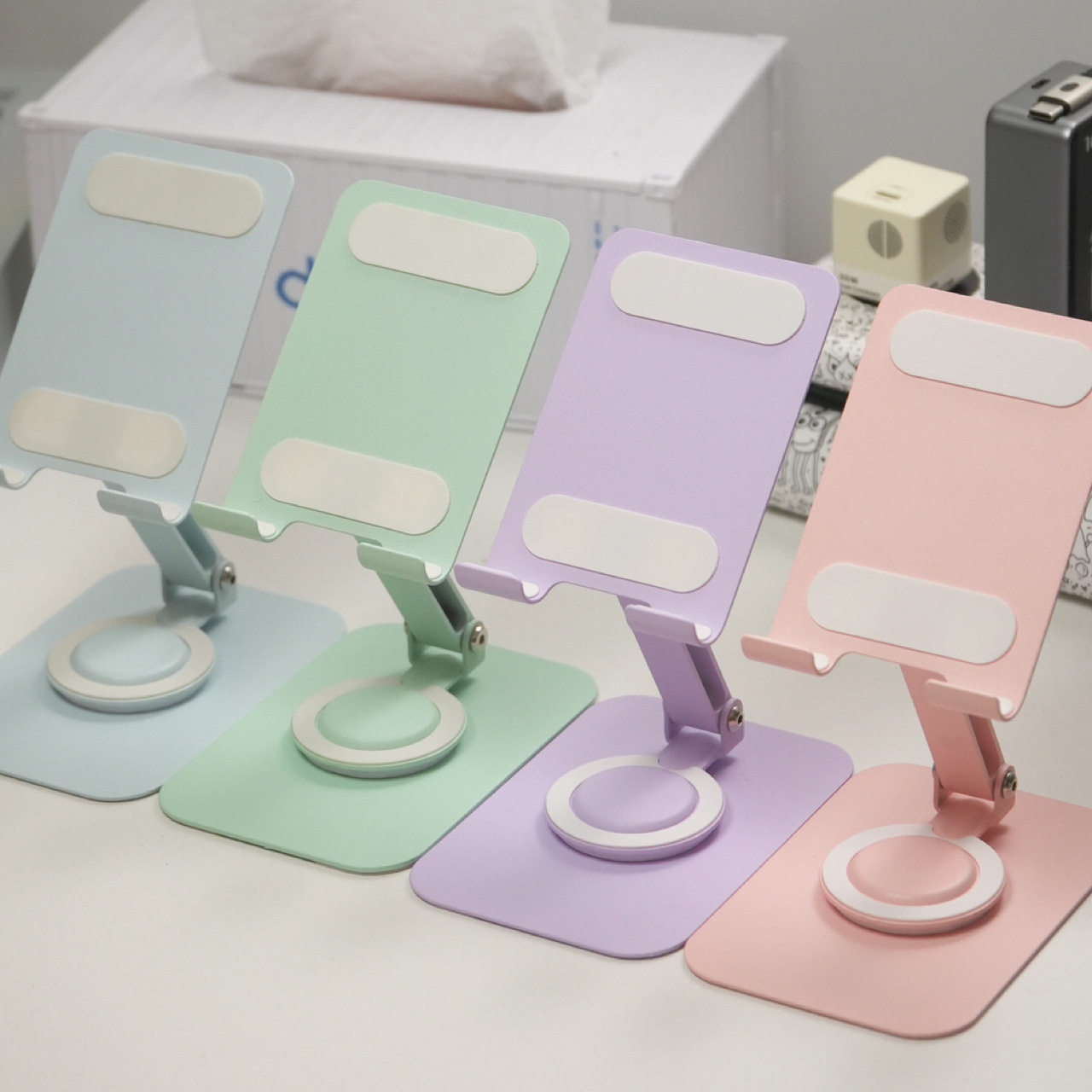 新款创意全金属手机架支架适用ipad华为小米平板手机iPhone桌面上懒人追剧神器360度旋转通用便携多功能架子