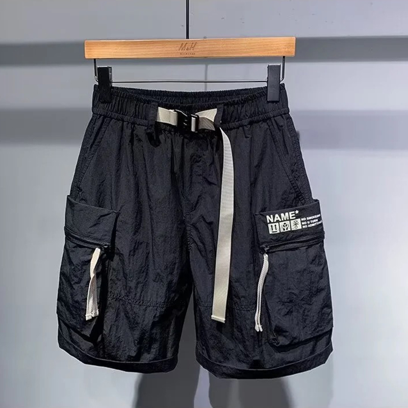 潮牌速干冰丝工装裤多口袋五分裤