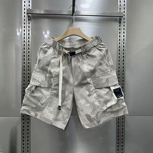 美式 宽松潮牌速干五分裤 休闲痞帅重磅迷彩大口袋工装 男士 短裤 夏季