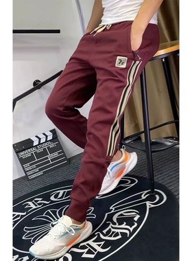 美式束脚运动裤男春秋卫裤吸湿排汗裤子跑步足球裤篮球训练长裤冬