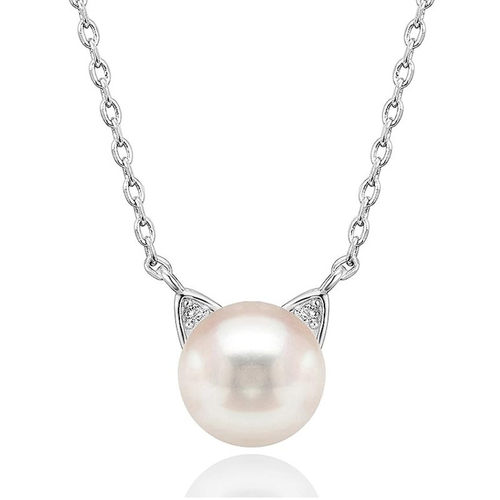 Cat Ears Imitation Pearl Necklace Cute Princess Nifty