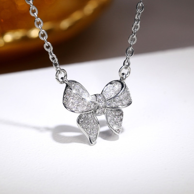 Necklace Design Bow Diamond Tassel Necklace Trend Ins Net