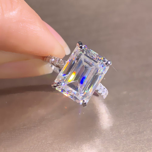 New Accessories * Princess Square Simulation Diamond Ring