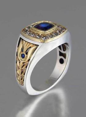 New Jewelry Retro Business Two-color Men's Ring