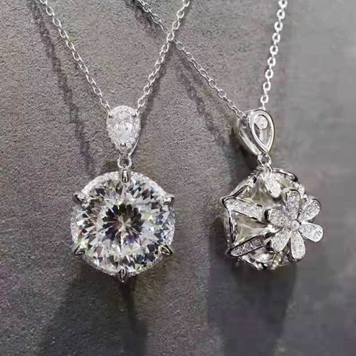 Wind Six Claw Single Diamond Pendant Necklace Women's