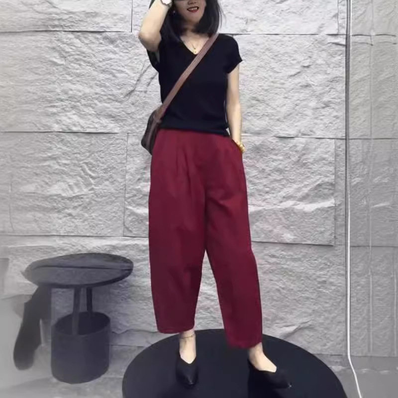 日系cherry kitty夏季新款时尚黑色修身短袖t恤休闲哈伦裤显瘦