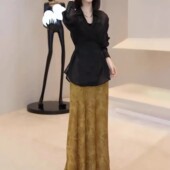 轻奢复古高级感衬衫 新款 高腰半身裙洋气 kitty秋季 日系cherry