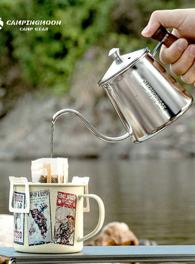 柯曼咖啡壶不锈钢户外便携手冲壶实木手柄campingmoon烧水sw3水壶