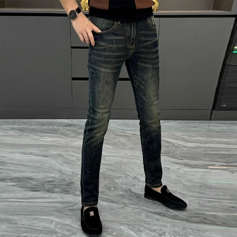 男士欧货牛仔裤秋冬款时尚轻奢高级感小脚裤修身显瘦水洗小直筒裤,男装,牛仔裤,淘宝优惠券,粉丝福利购,淘宝优惠卷