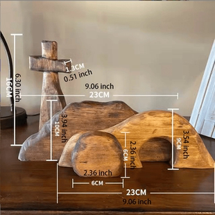 empty 十字架复活节现场木制装 tomb Scene 饰桌面摆件 Easter The