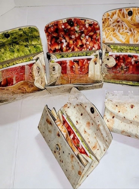 新款个性实用款The Burrito Wallet with Foil Bag三明治卷饼钱包