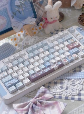 春天的原野chiikawa可爱键帽原厂高度95键热升华键帽龙乘Hi75 Hi8