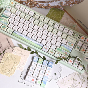 龙乘情书 春天的原野 春日小狗原厂118键热升华机械键盘键帽