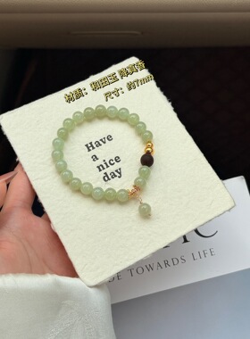 【天青烟雨】原创新中式天然和田玉降真香葫芦设计手串清冷柔和