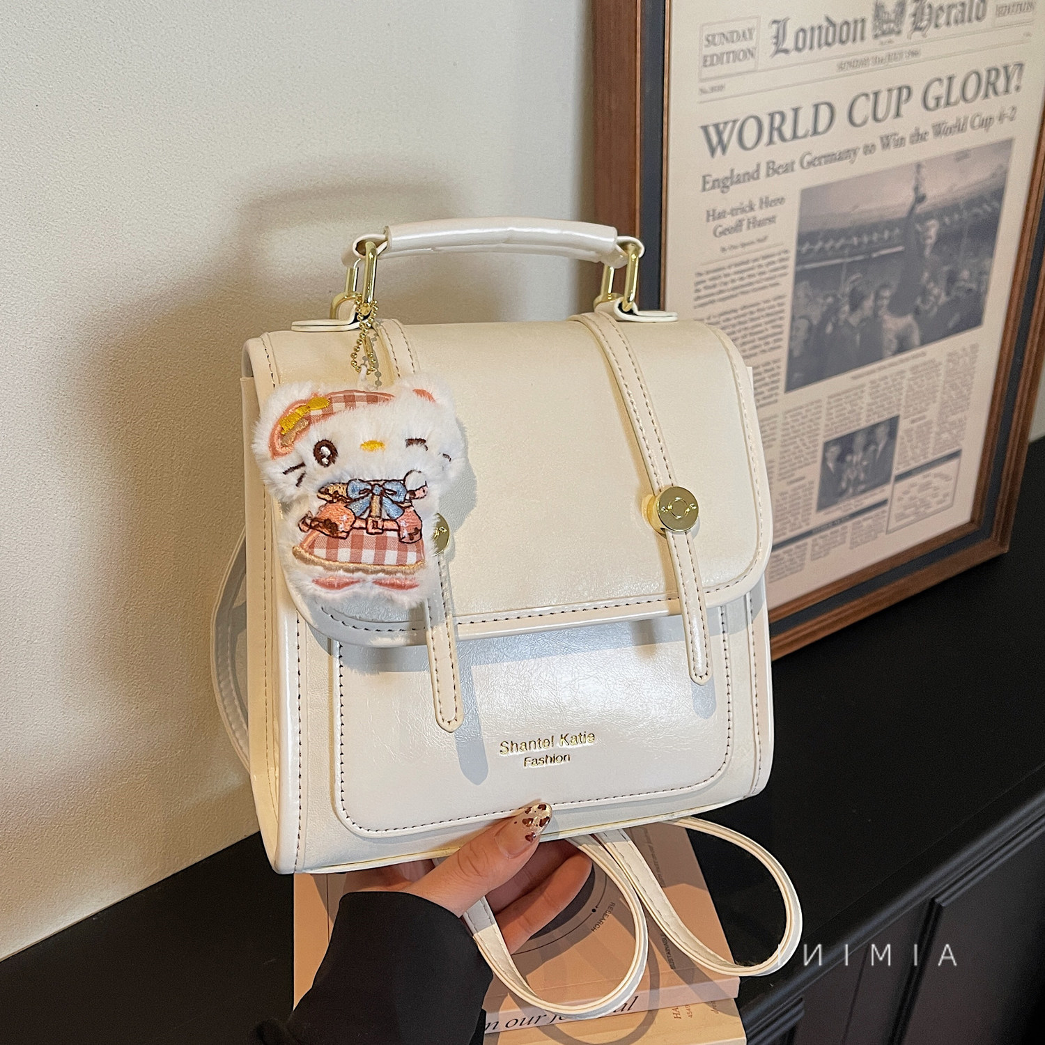 高级感剑桥包女双肩包2026春季新款时尚百搭日常通勤旅行小背包