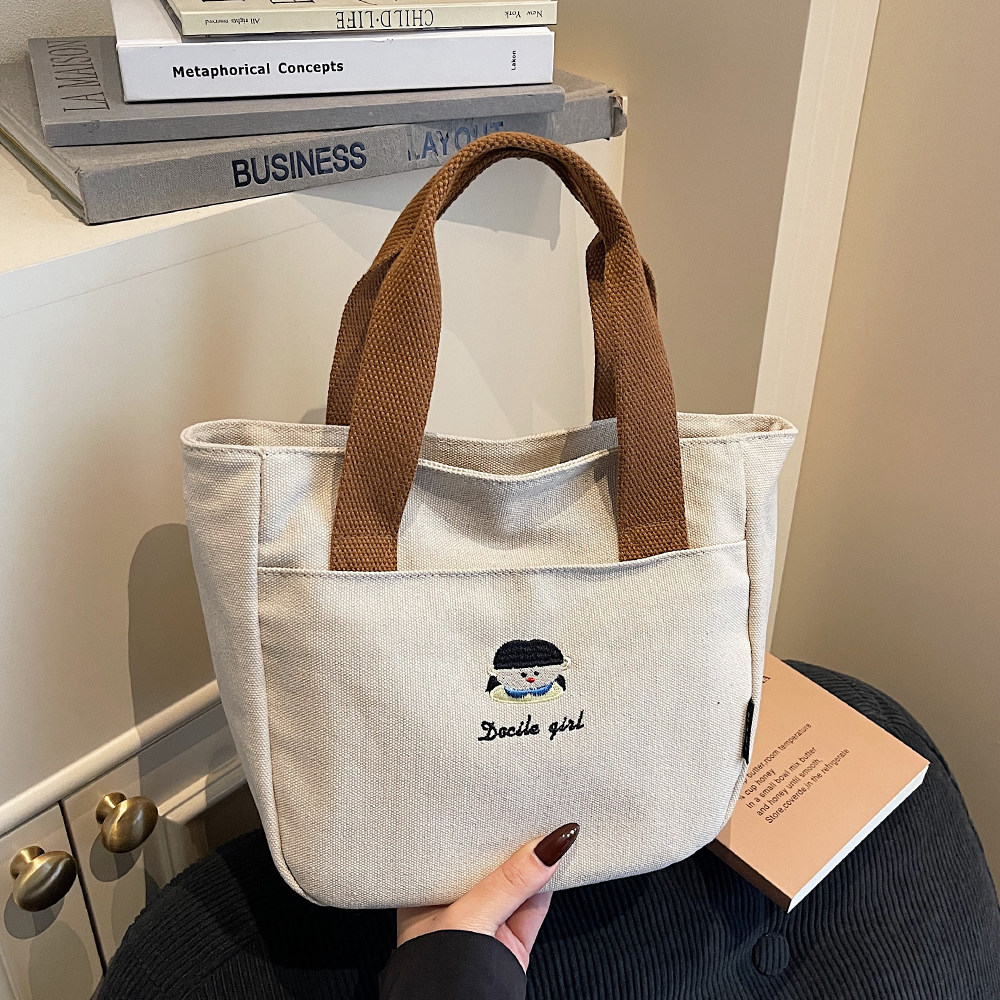 帆布包女外出小拎包上班族通勤托特包2026春季新款时尚百搭手提包