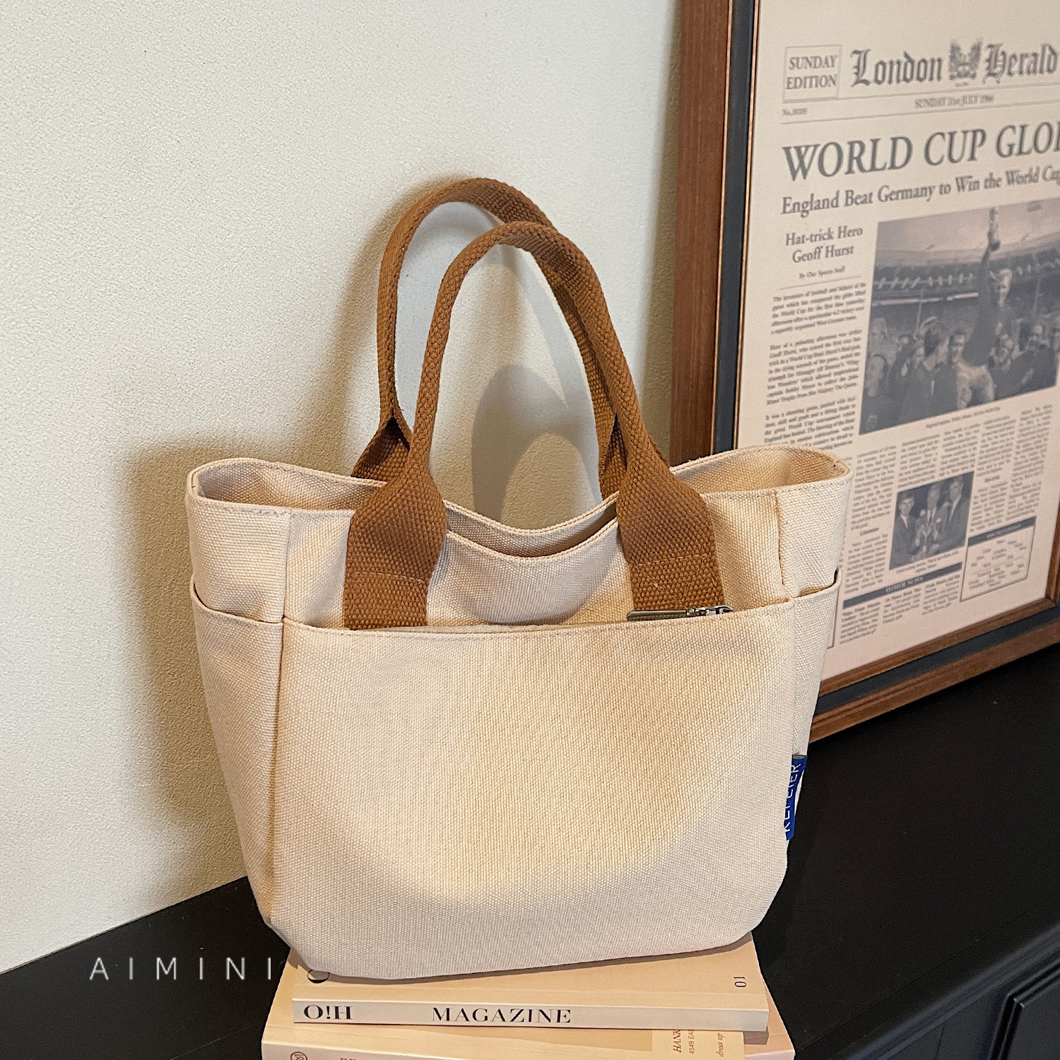 帆布包女出门小拎包上班族通勤托特包2026春季新款日常百搭手提包