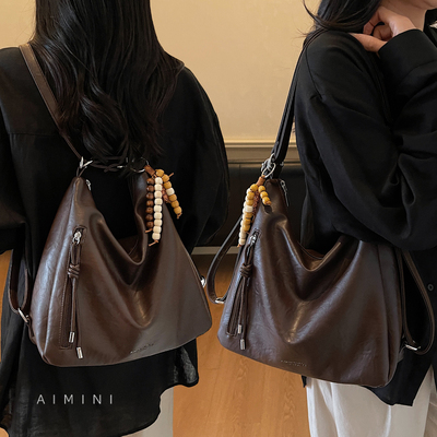 复古质感托特包女单肩斜挎双肩包