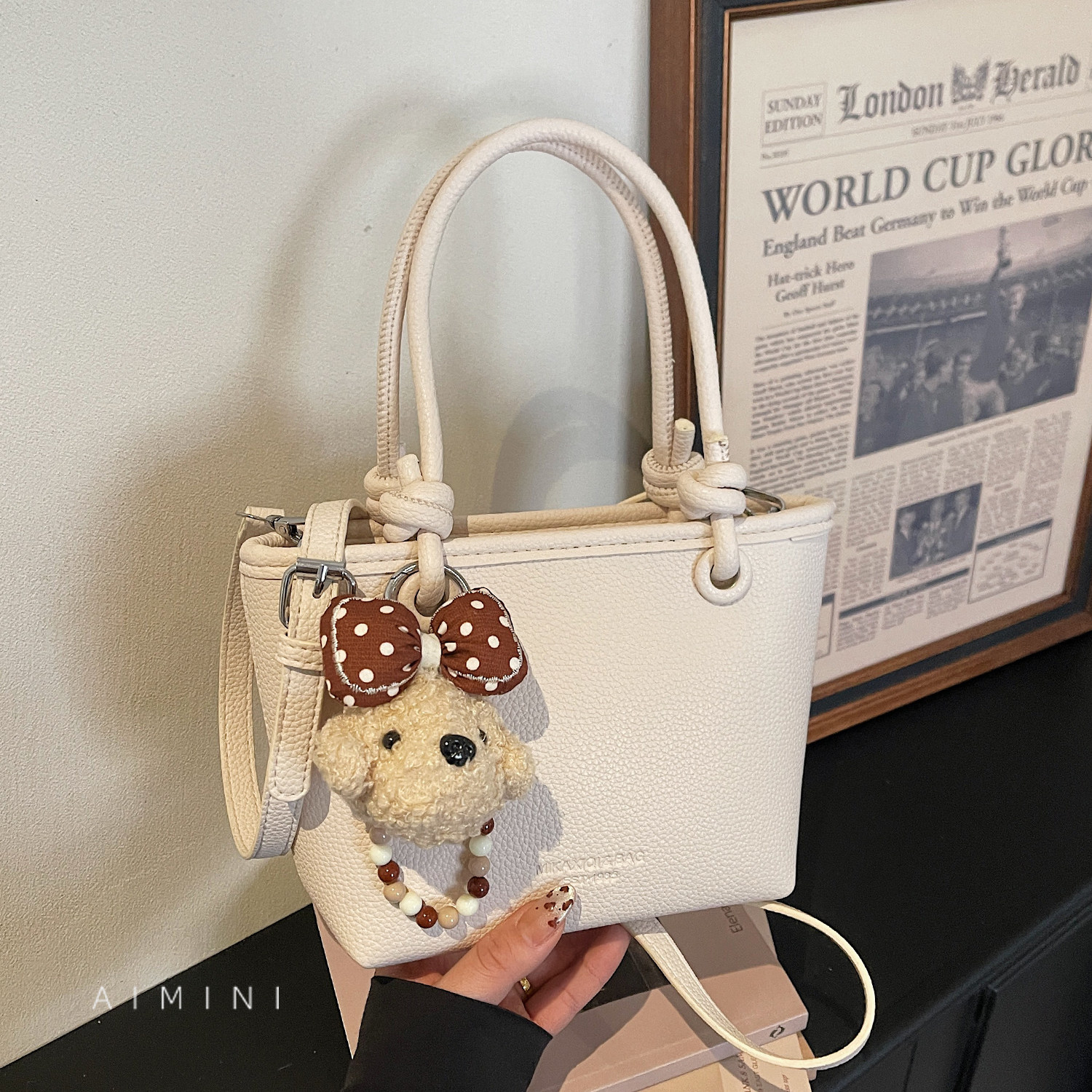 荔枝纹水桶包女手提小包2026春季新款时尚百搭简约日常通勤斜挎包