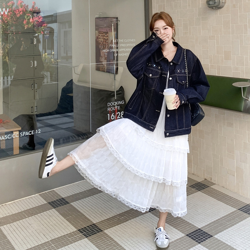 秋装新款清清重工钉珠牛仔外套RF2C036W556-P160-K238，女装短外套，2C036