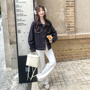 高级小众美式慵懒chic牛仔外套女春秋超火好看独特漂亮短夹克上衣图片