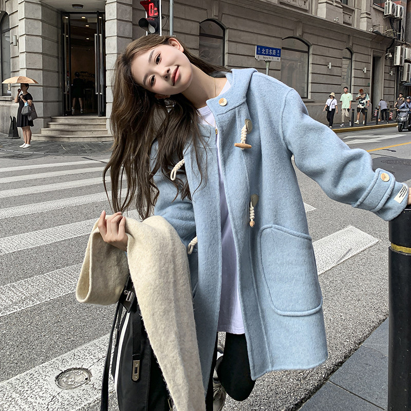 2C036-Y200-P255-K398连帽双面羊毛大衣五色90毛,女装毛呢外套,2C036
