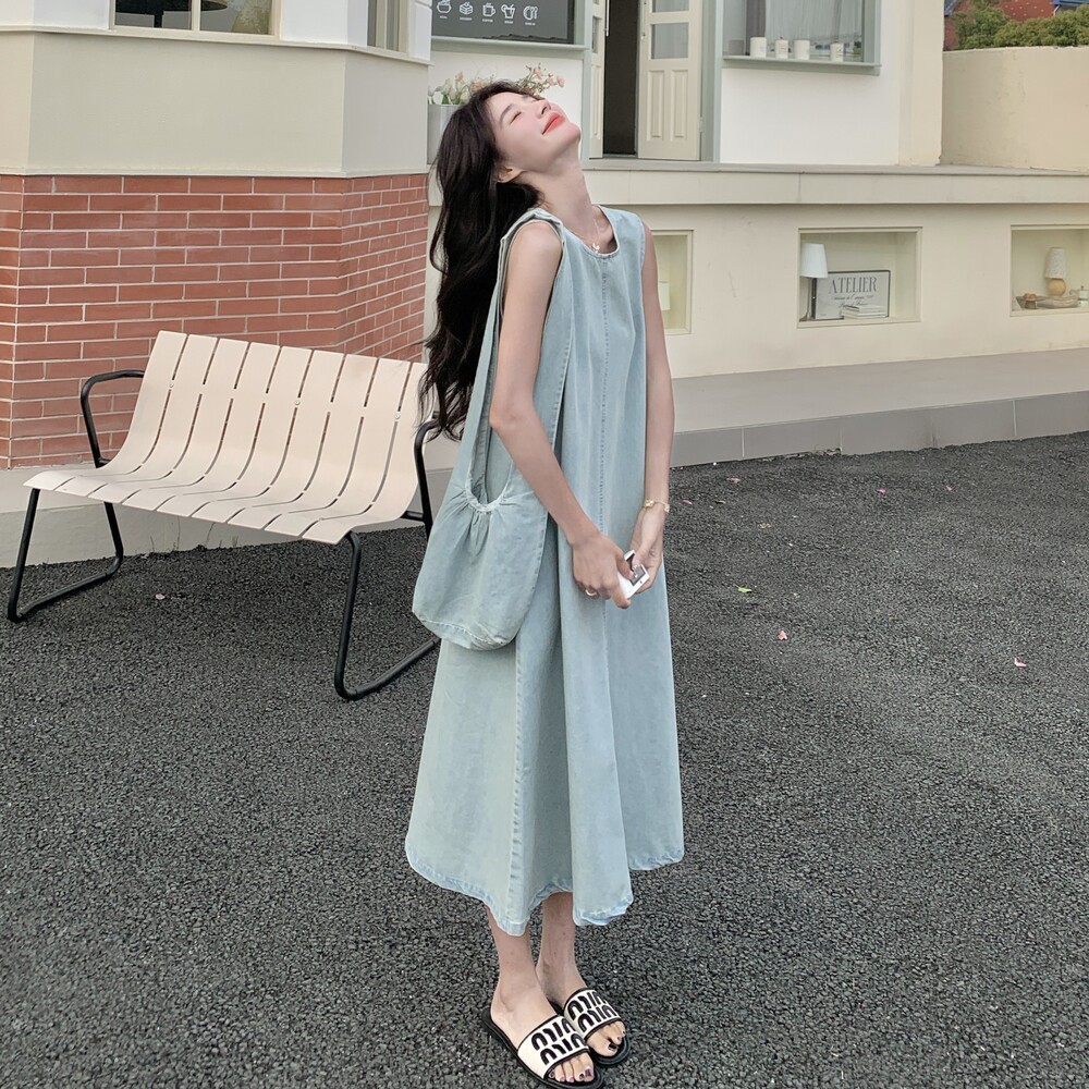 可可牛仔连衣裙（送包包）RF2C036-L396-P150-K228,女装连衣裙,2C036