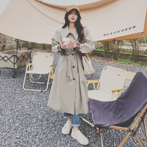 2026春装季女撞色拼接长款风衣 2C036-F191-P145-K208图片